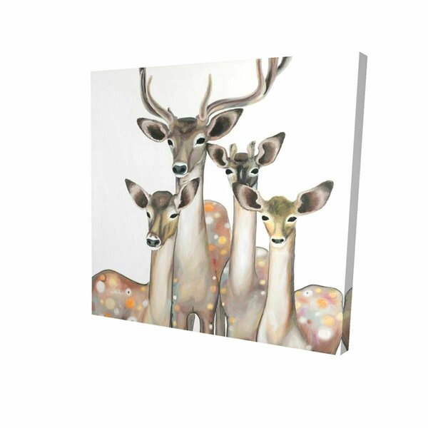 Begin Home Decor 16 x 16 in. Group of Abstract Deers-Print on Canvas 2080-1616-AN238
